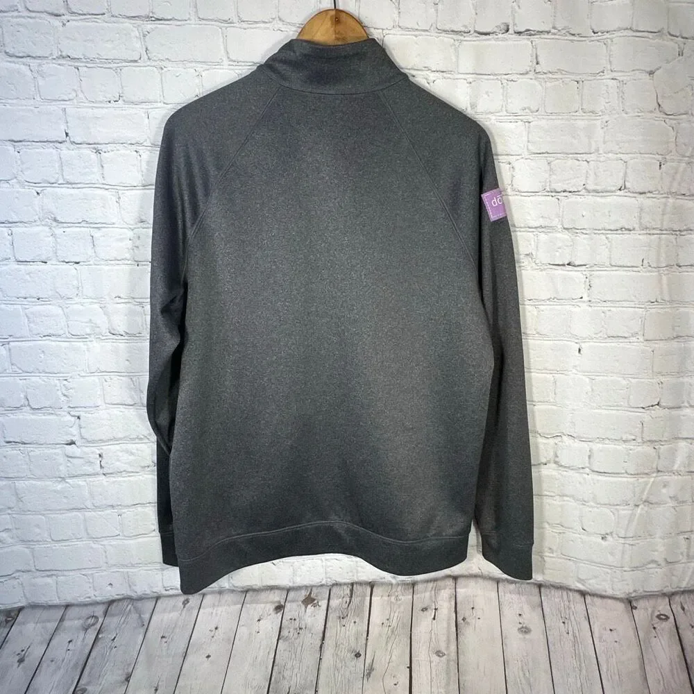 Alo Yoga Jacket Womens Large Full Zip‎ Gray DoTerra Patch Run Sports
